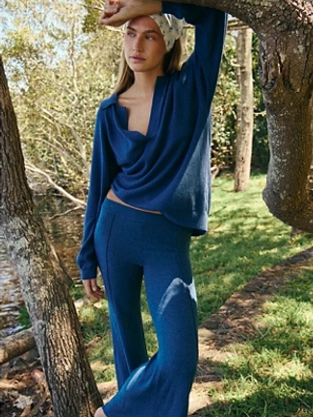 Free people drea sweater set in blue M